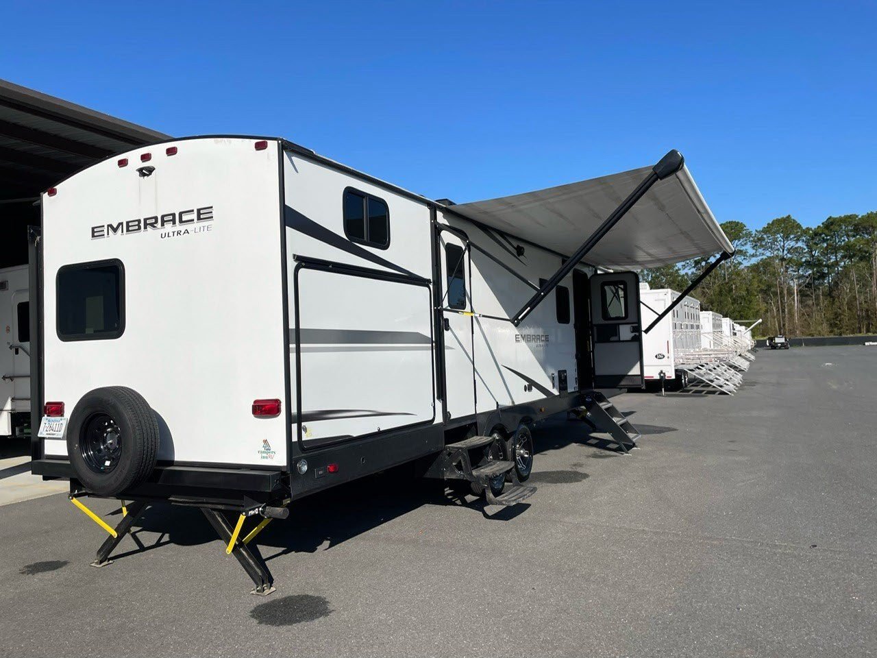 Workforce housing unit staged on site.